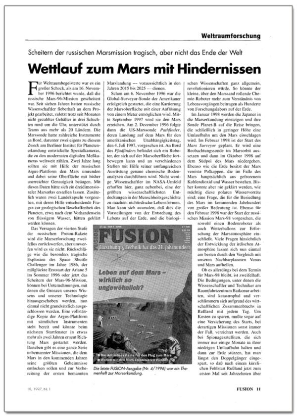 FUSION-Ausgabe 01/1997 - INHALT 1