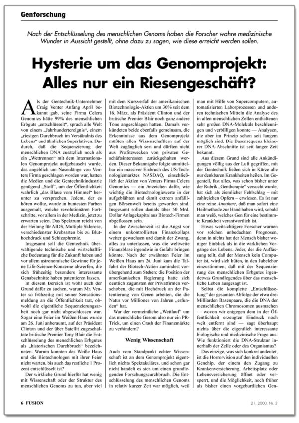 FUSION-Ausgabe 03/2000 - INHALT 1