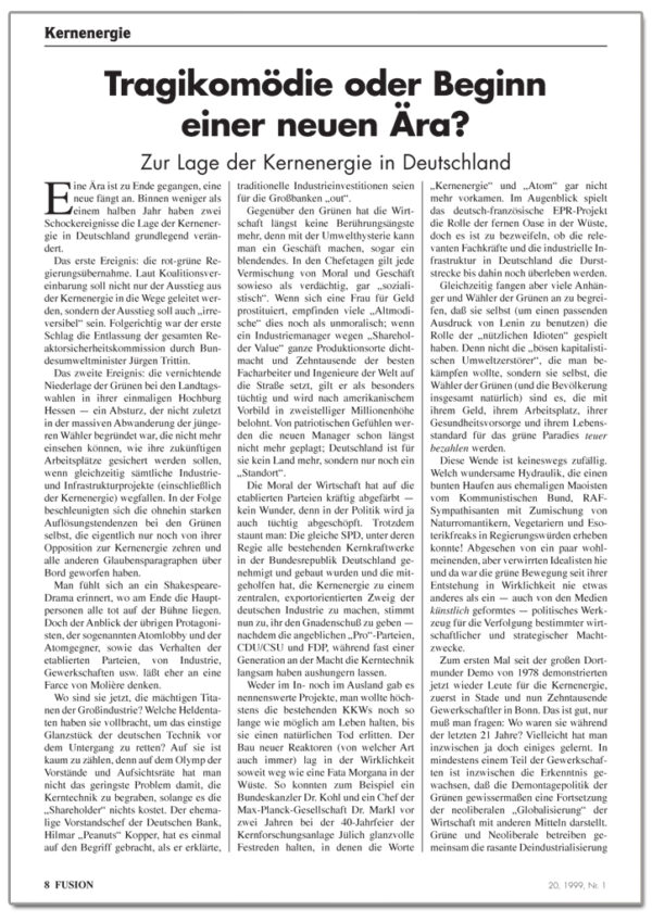 FUSION-Ausgabe 01/1999 - INHALT 1